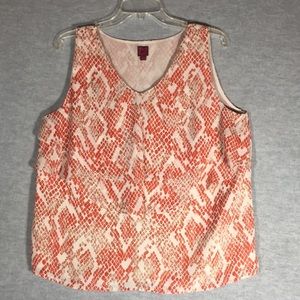 212 COLLECTION Animal Print Ruffle Front Fully Lined Sleeveless Top